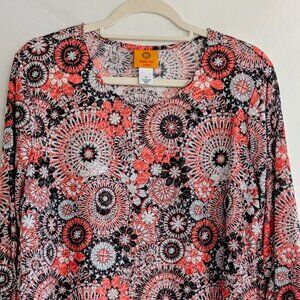 Ruby Rd. Women’s Medallion 3/4 Tie Sleeve Top Size 1X  $16.00